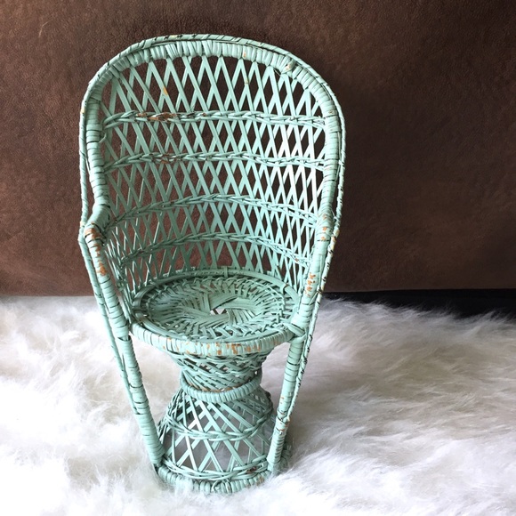 Vintage Other - Vintage Boho Wicker Chair Plant Stand